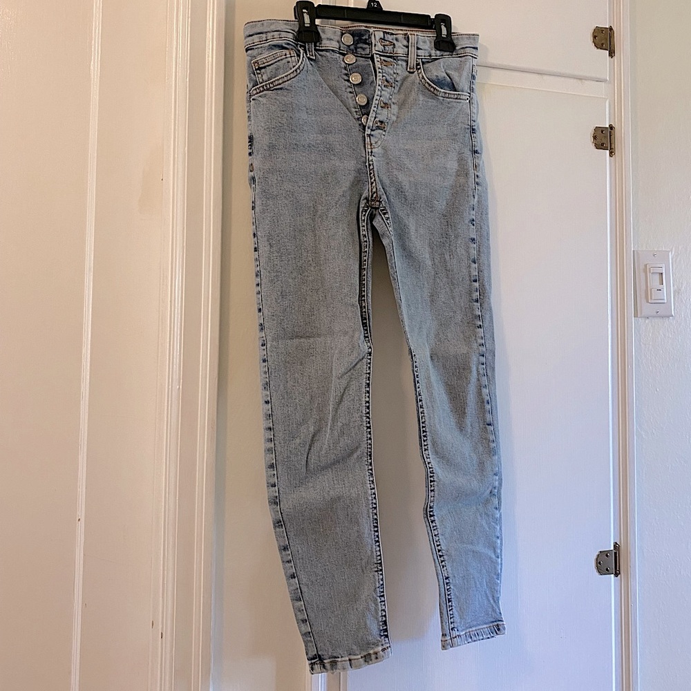 High rise light wash jeggings